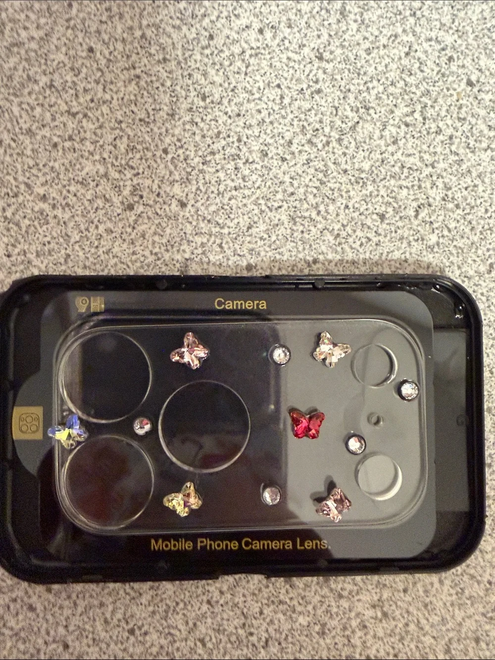 Clear Butterfly Rhinestone Camera Lens Protector